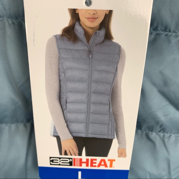 32 Degrees Heat Blue Quilted Full Zip Lightweight Puffer Vest Size Large - Picture 3 of 8